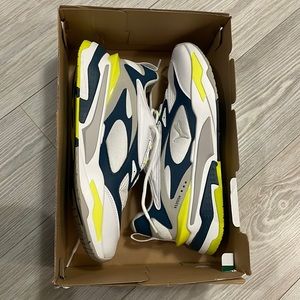 Men’s puma rs-fast White Blue Yellow Glow size 9